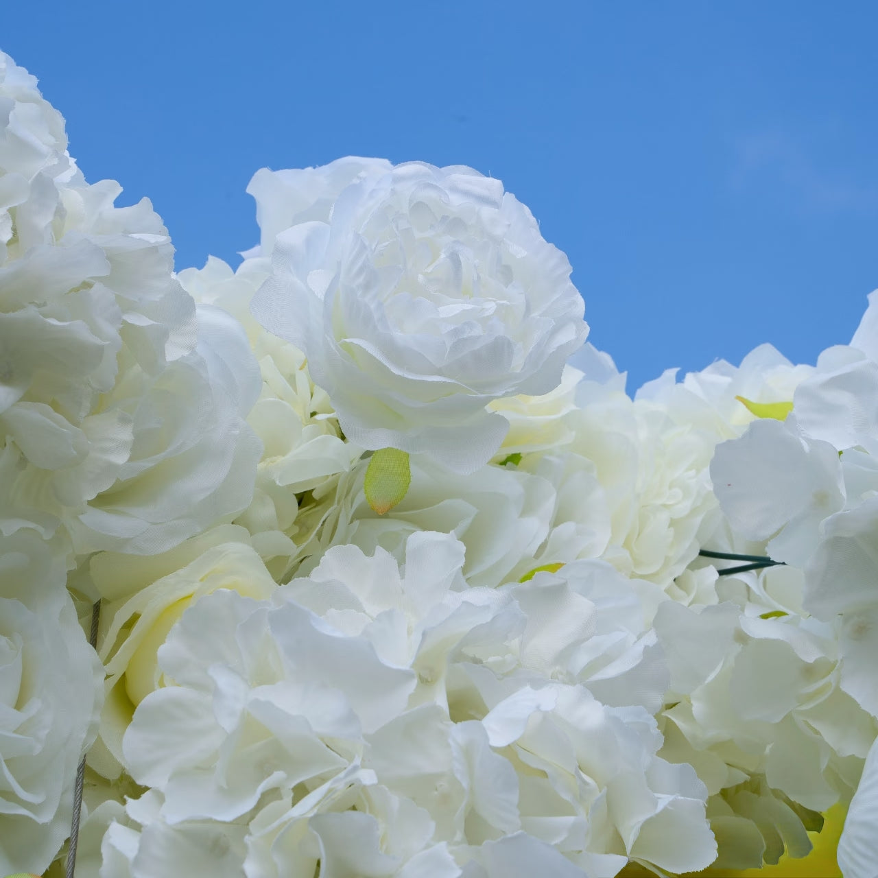 Angel:White 5D Fabric Artificial rolling up curtain flower wall