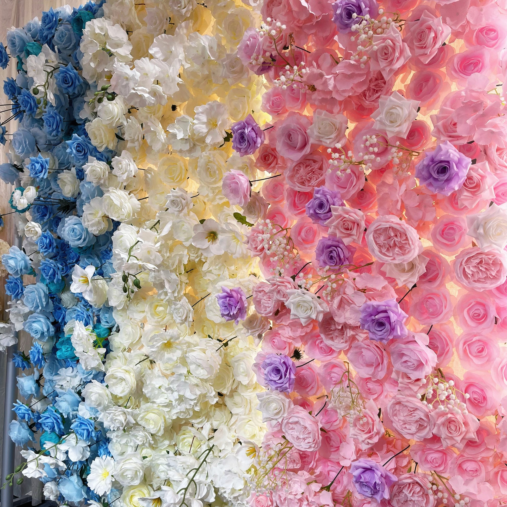 5D three - color spliced flower wall