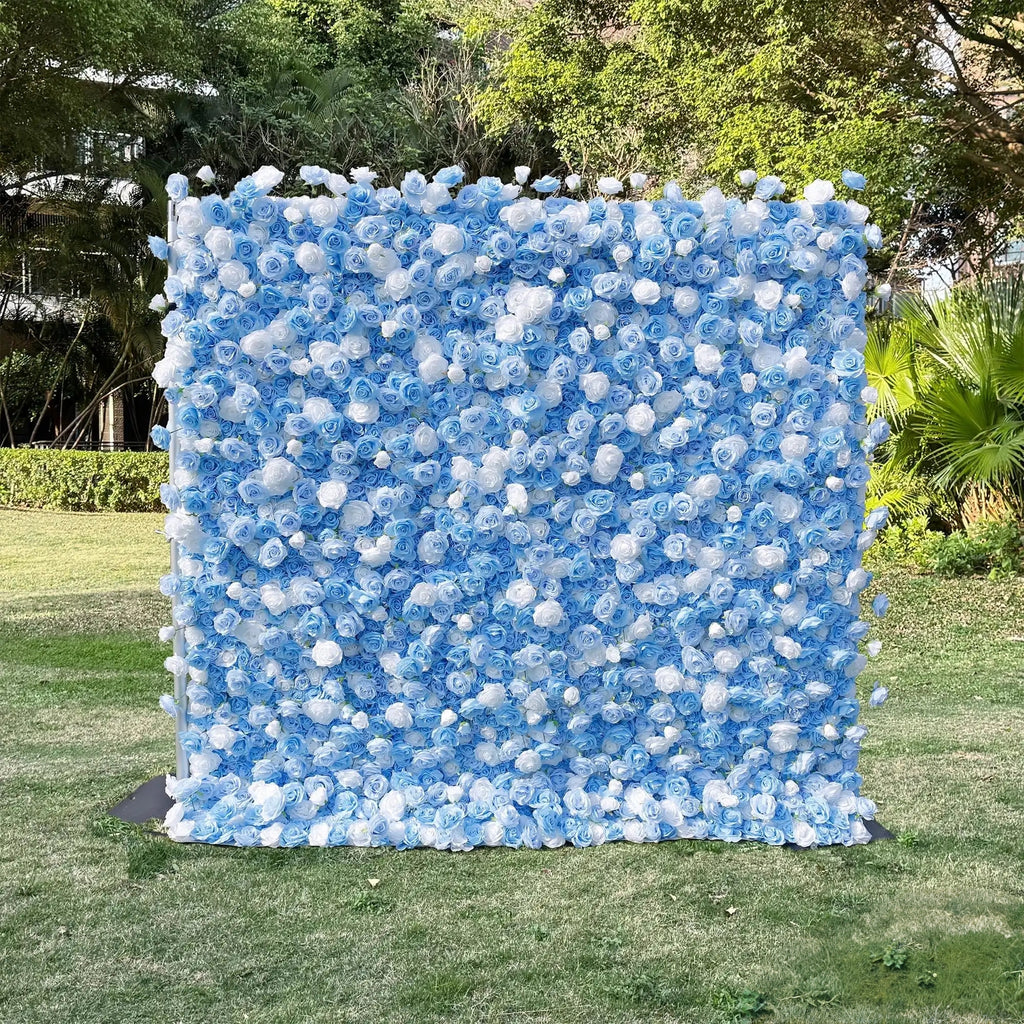 Blue:5D Fabric Artificial Flower wall