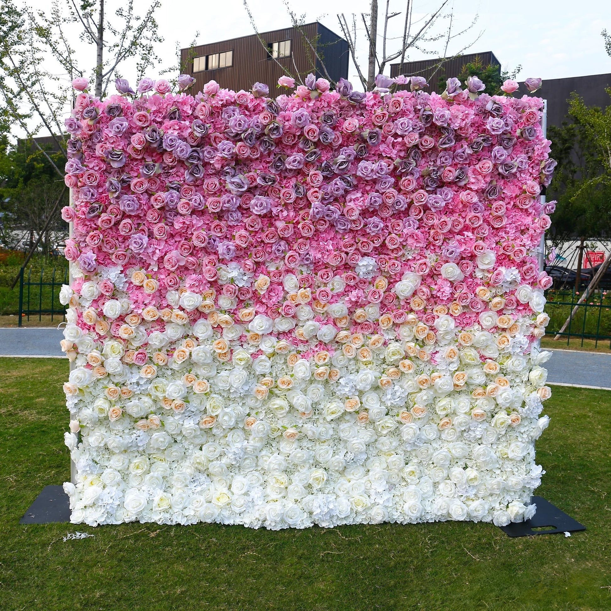 Frank：5D Fabric Artificial rolling up curtain Flower Wall