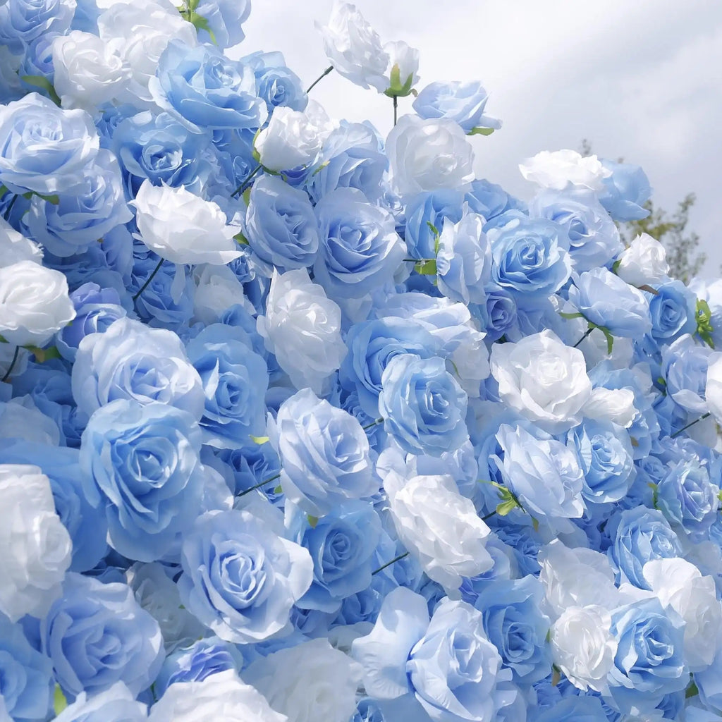 Blue:5D Fabric Artificial Flower wall