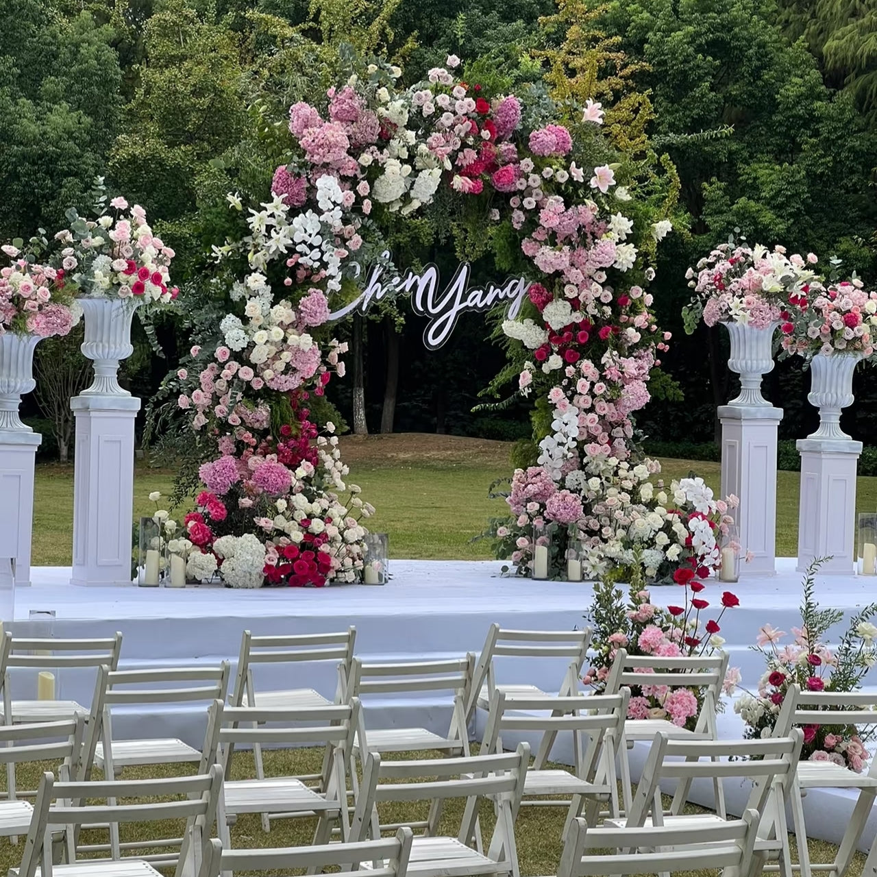 Wedding Party Background Floral Arch Decoration