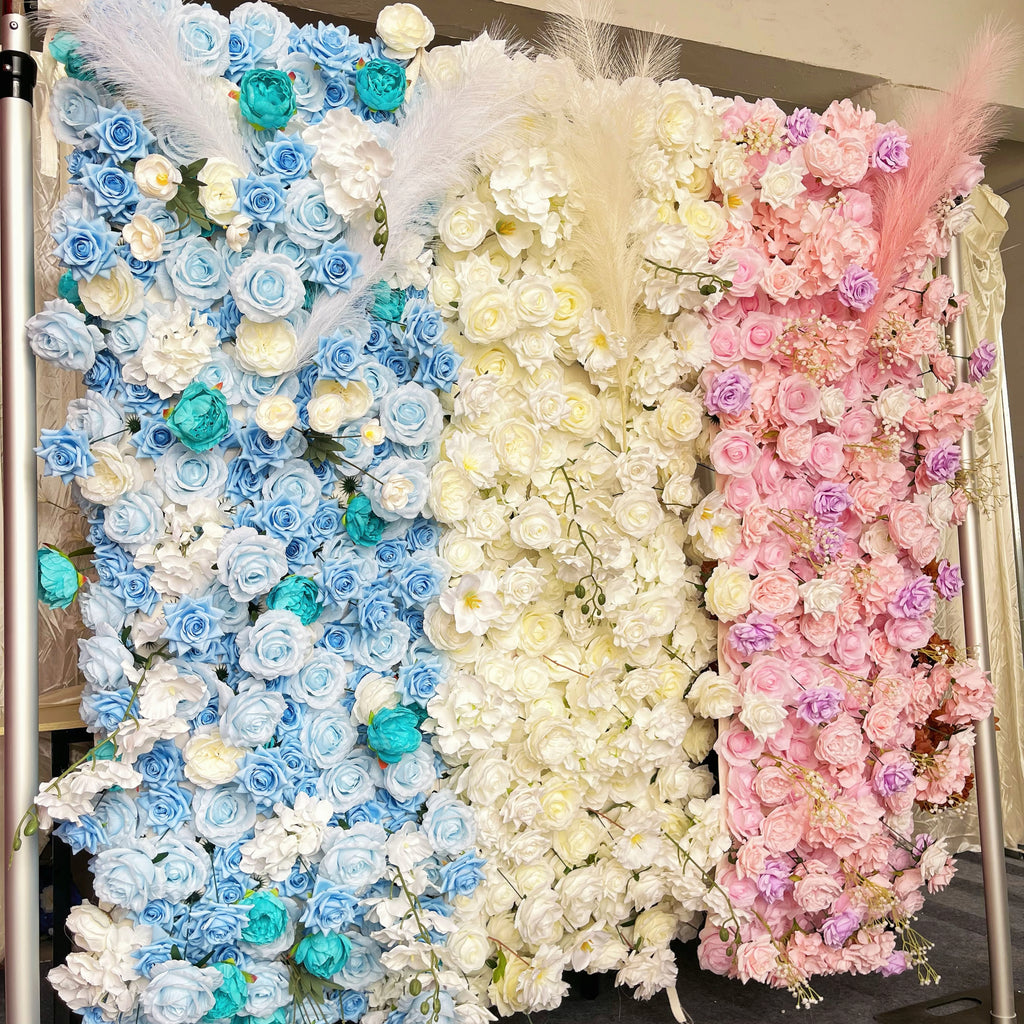 5D three - color spliced flower wall