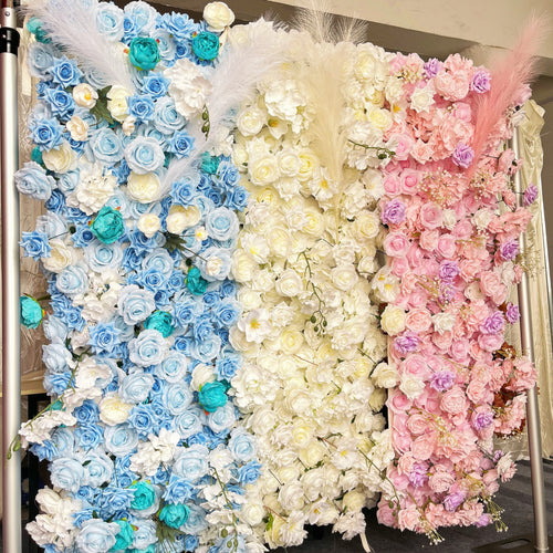5D three - color spliced flower wall