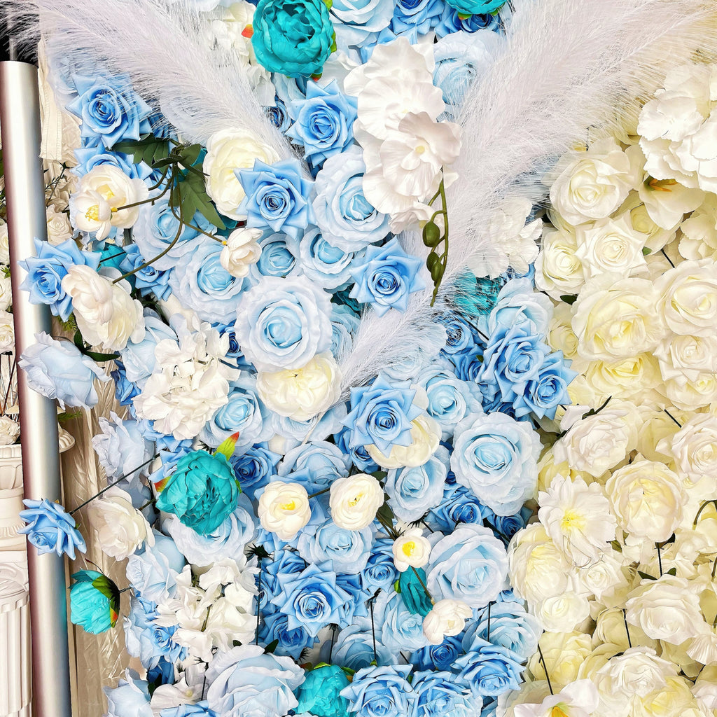 5D three - color spliced flower wall