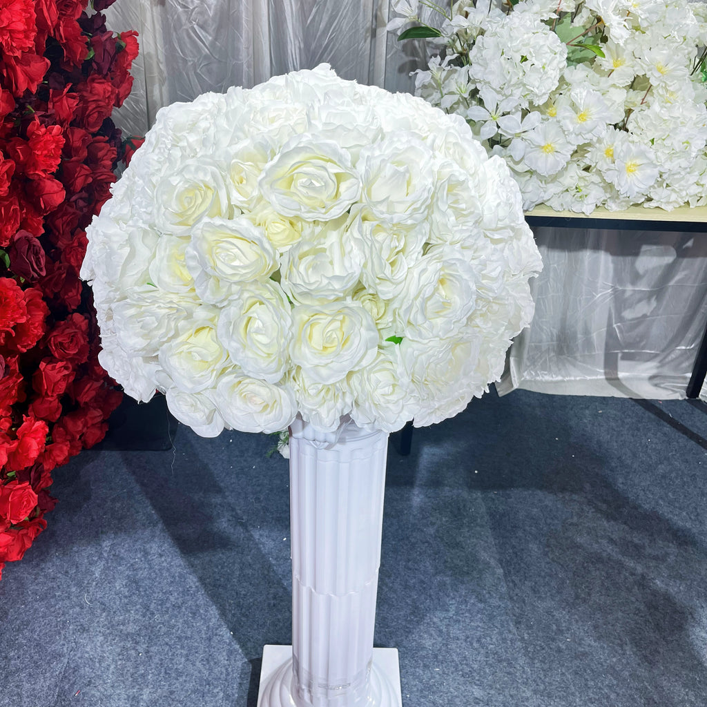 White flower ball decorations